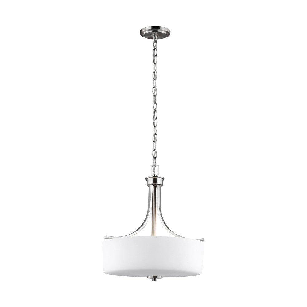 Generation Lighting Canfield Three Light Pendant Brushed Nickel