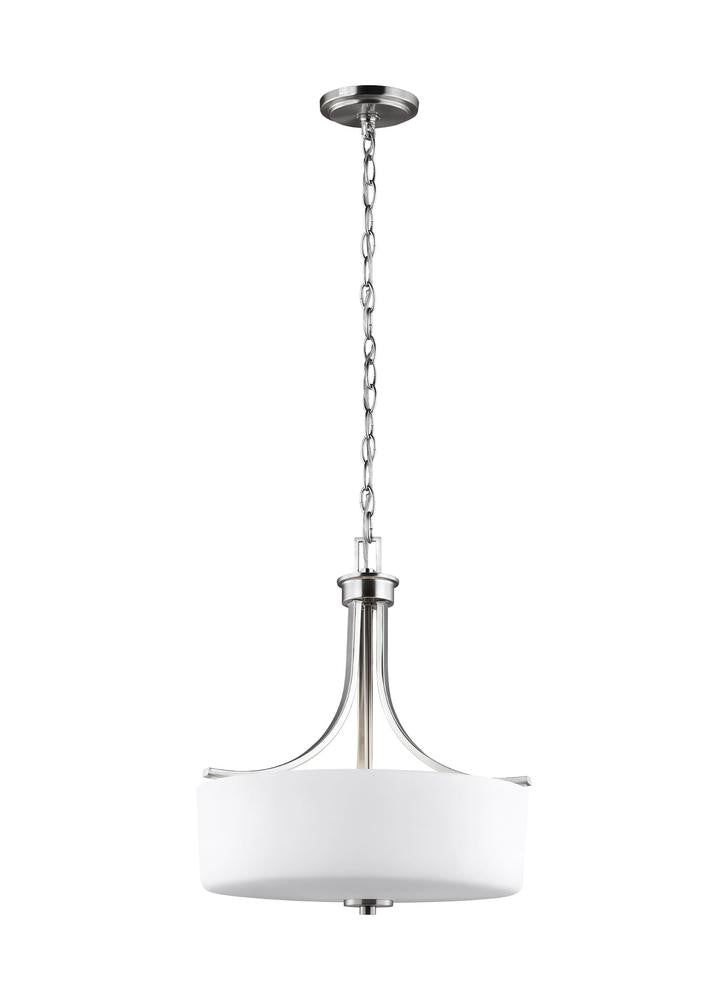 Generation Lighting Canfield Three Light Pendant Brushed Nickel