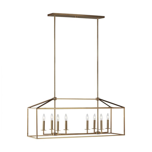 Generation Lighting Perryton Eight Light Island Pendant Satin Brass