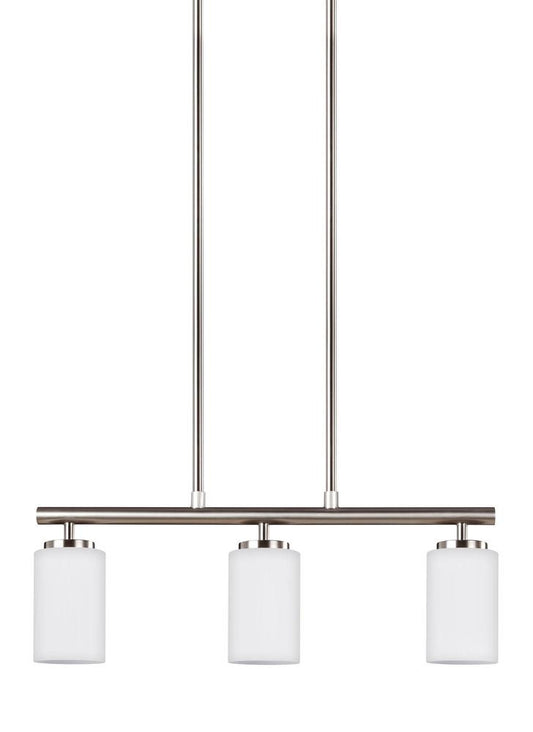 Generation Lighting Oslo Three Light Island Pendant Brushed Nickel