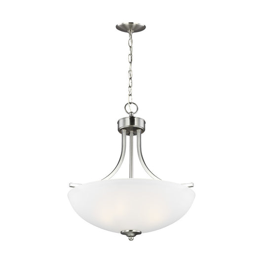 Generation Lighting Geary Medium Three Light Pendant Brushed Nickel
