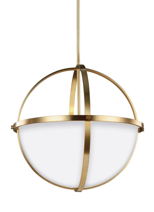 Generation Lighting Alturas Three Light Pendant Satin Brass