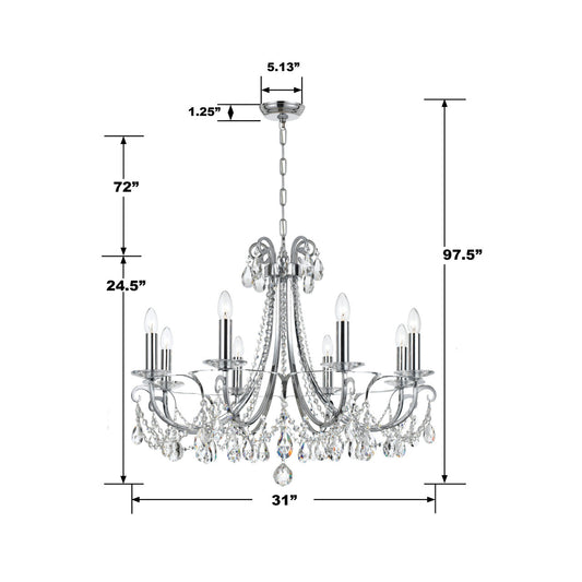 Crystorama Othello 8 Light Chandelier Polished Chrome