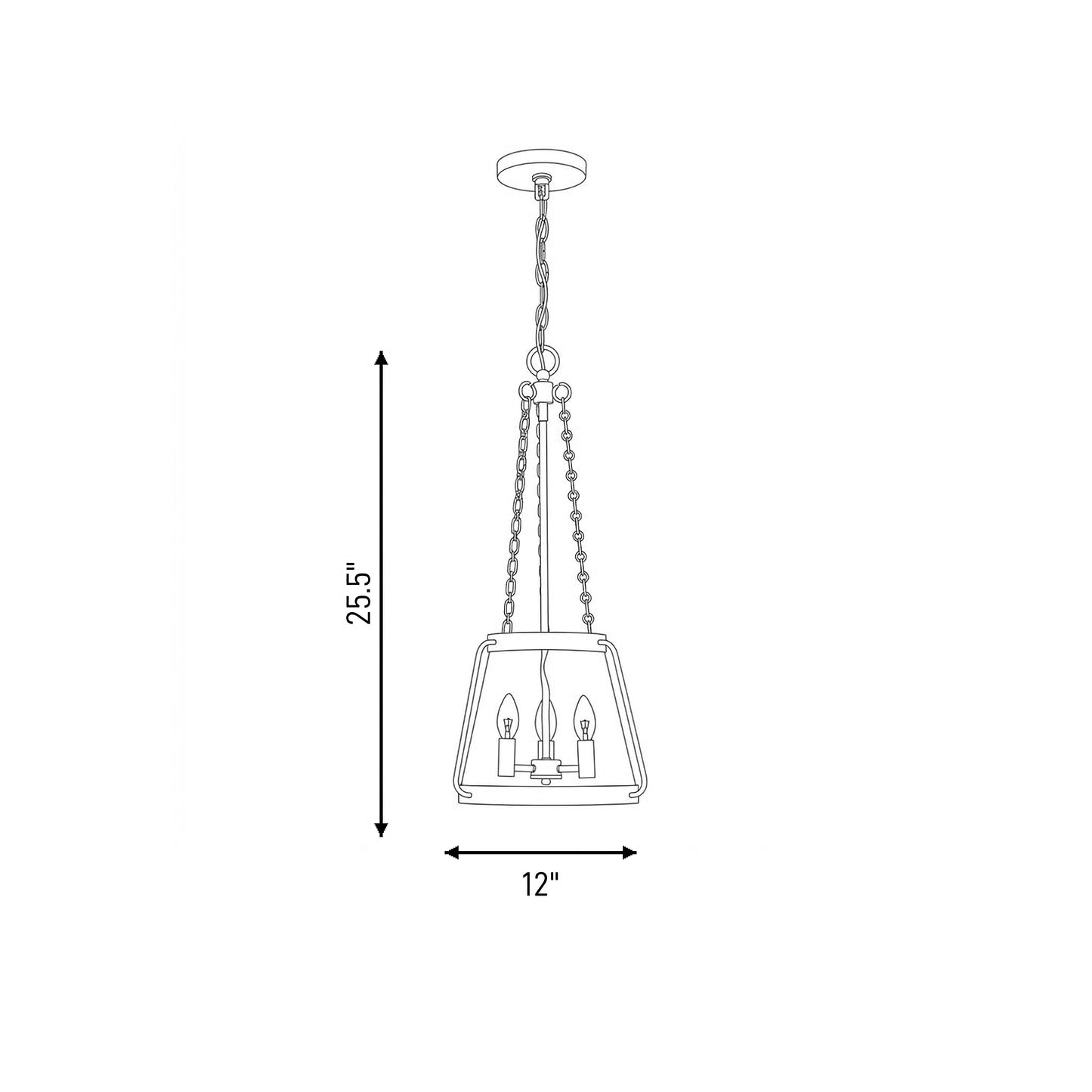 Crawford 3-Light Pendant in Warm Brass