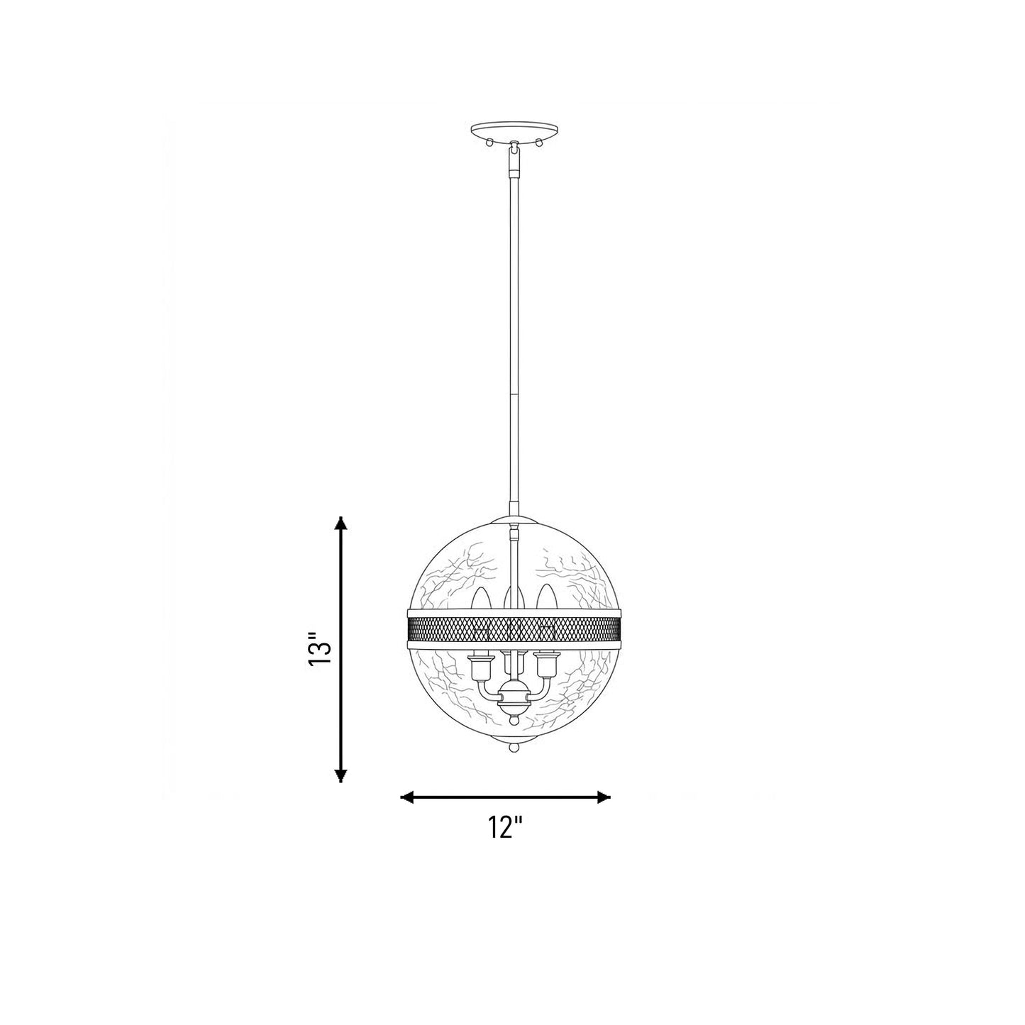 Stirling 3-Light Pendant in Warm Brass
