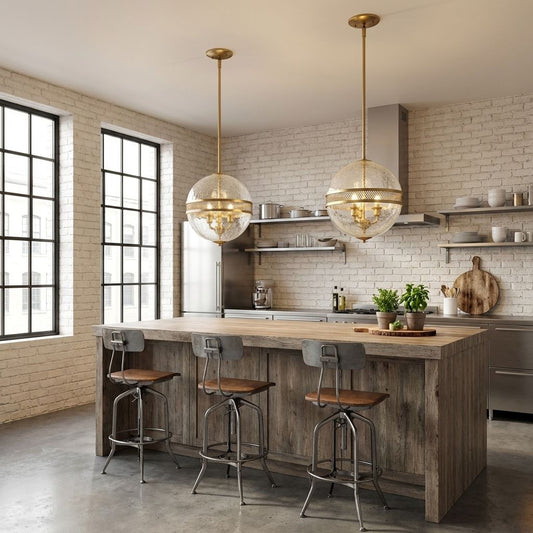 Stirling 3-Light Pendant in Warm Brass