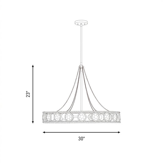 cologne 6 light pendant in 7 9380 6 128