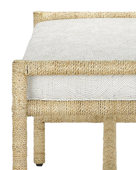 Currey and Company Olisa Pearl Bench, Natural, 54"W, Currey and Company (7000-1172 RK66)