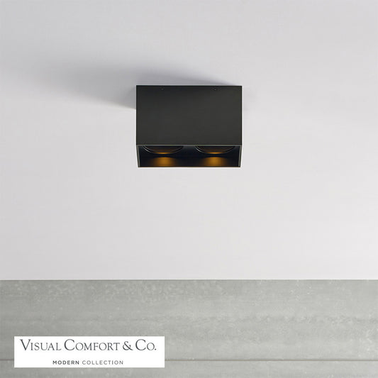 Visual Comfort Modern Exo Dual Flush Mount Black