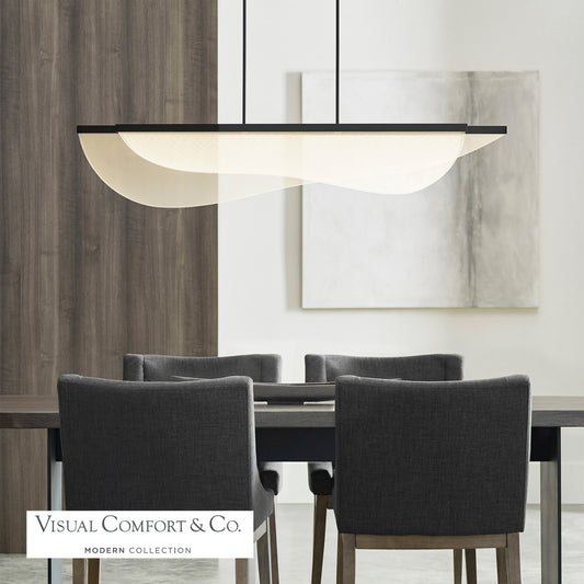 Visual Comfort Modern Nyra Linear Chandelier Brass