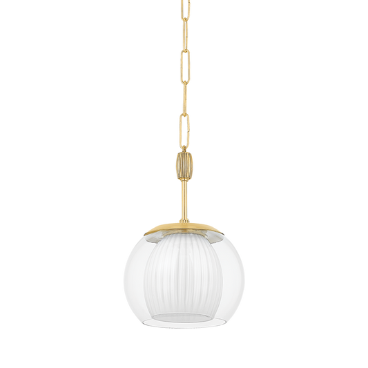 Hudson Valley Clementon 11" Pendant Aged Brass