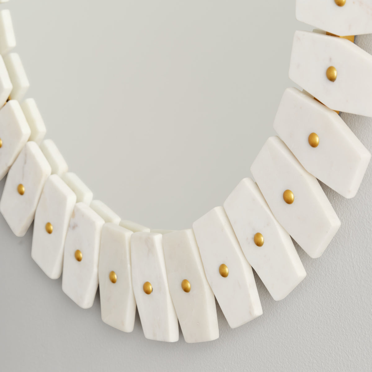 Capital 28.5"W x 28.5"H Mirror in Marble and Brass