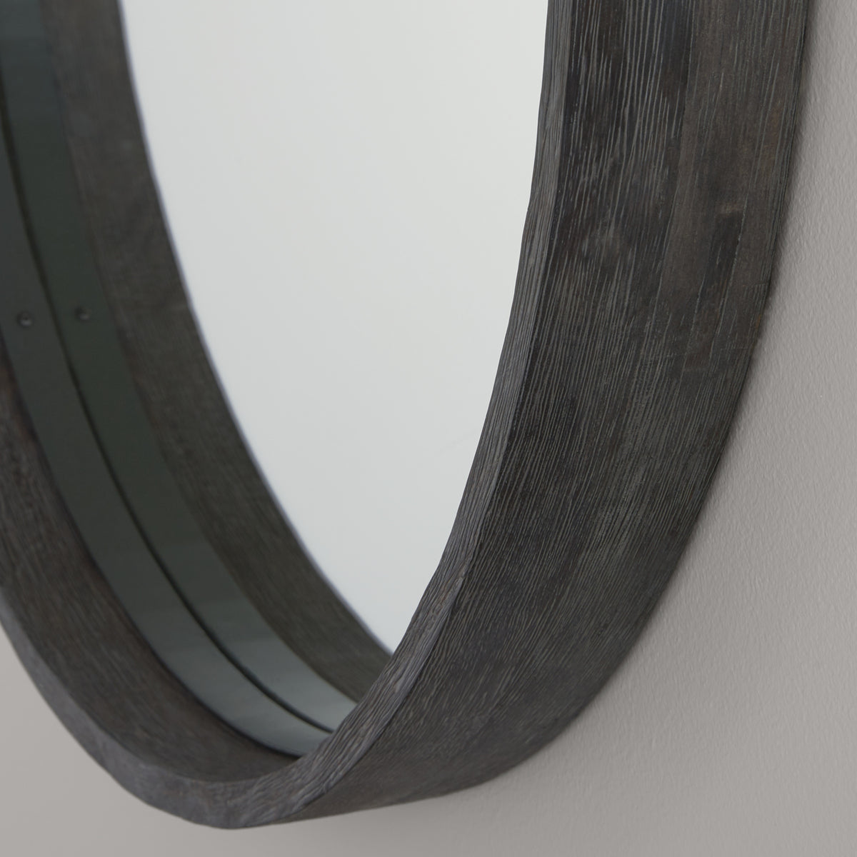 Capital 31"W x 31"H Mirror in Carbon Grey and Iron Silk