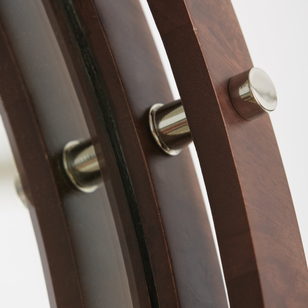 Capital 29.75"W x 29.75"H Mirror in Dark Wood and Polished Nickel