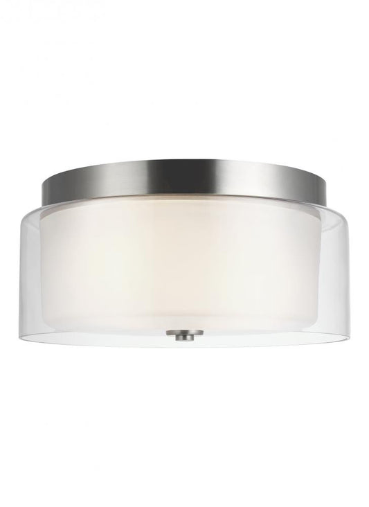 Generation Lighting Elmwood Park Two Light Ceiling Flush Mount Brushed Nickel