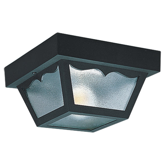 Generation Lighting Two Light Outdoor Ceiling Flush Mount Black
