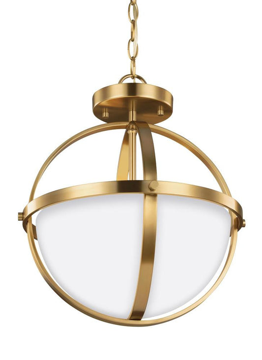 Generation Lighting Alturas Two Light Semi-Flush Convertible Pendant Satin Bronze
