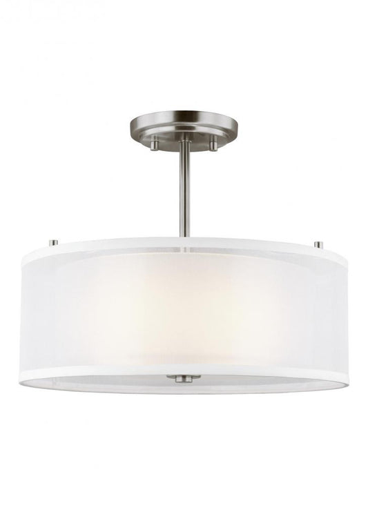 Generation Lighting Elmwood Park Two Light Semi-Flush Mount Brushed Nickel