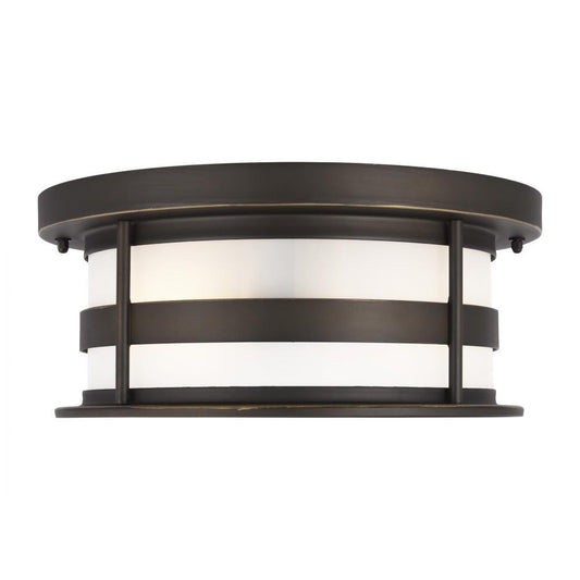 Generation Lighting Wilburn Two Light Outdoor Flush Mount Antique Bronze