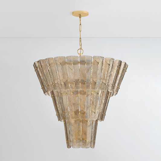 Hudson Valley Cassian 18-Light Chandelier Vintage Gold Leaf detail view 1