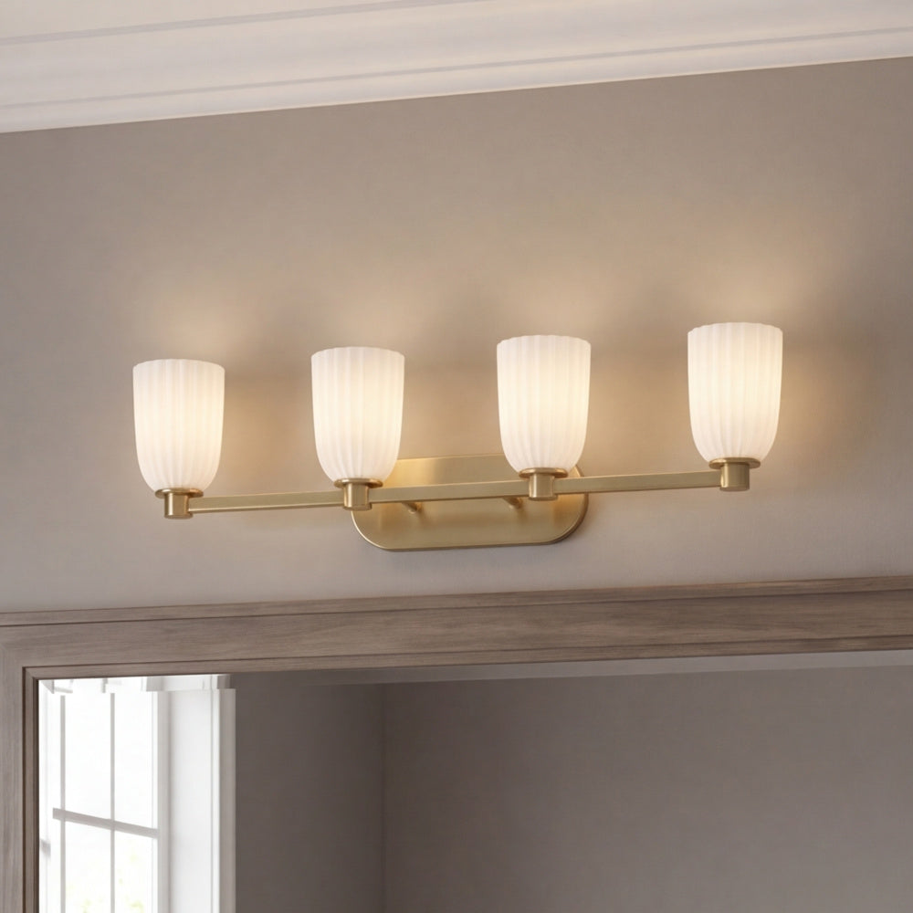 Savoy House Baldwin 4-Light Bathroom Vanity Light - Noble Brass