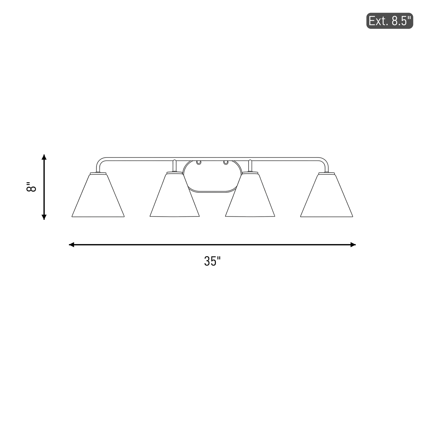 Blair 4-Light Bathroom Vanity Light in Warm Brass