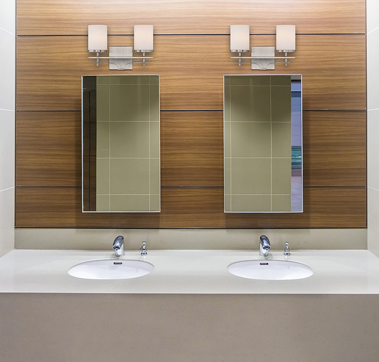 Colton Bath Vanity Light, 2-Light, Satin Nickel, Glass Shade, 13.5"W, Savoy House (8-338-2-SN 1JWDA)