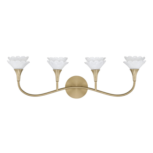 Savoy House Florena 4-Light Bathroom Vanity Light - Noble Brass, view 2