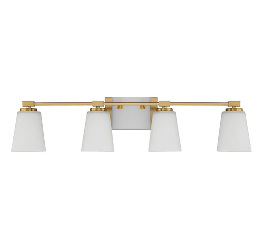 Darby 4-Light Bathroom Vanity Light in Warm Brass
