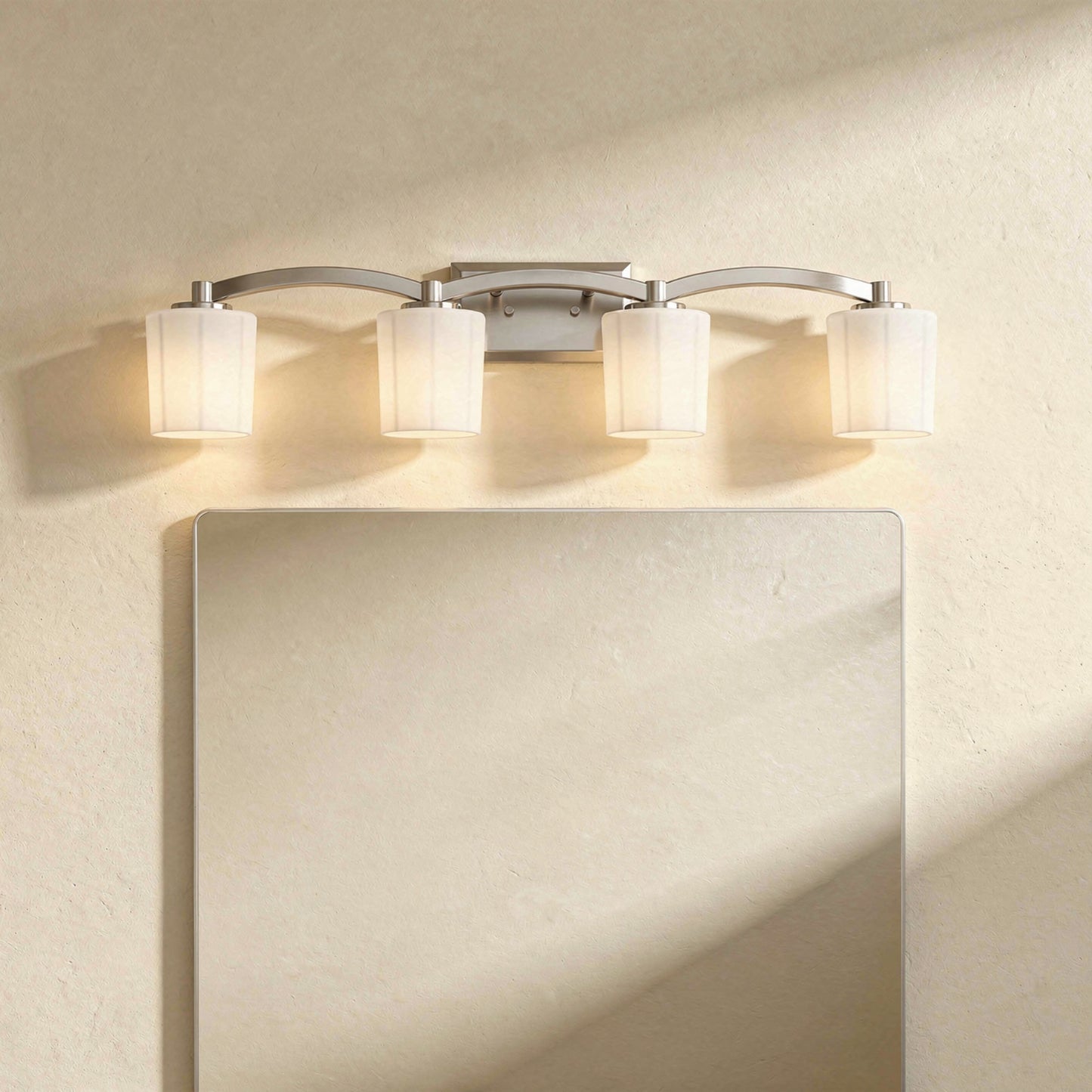 Whitney 4-Light Bathroom Vanity Light in Warm Brass