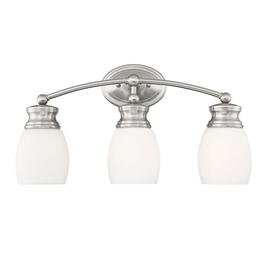 Elise 3-Light Bathroom Vanity Light - Satin Nickel