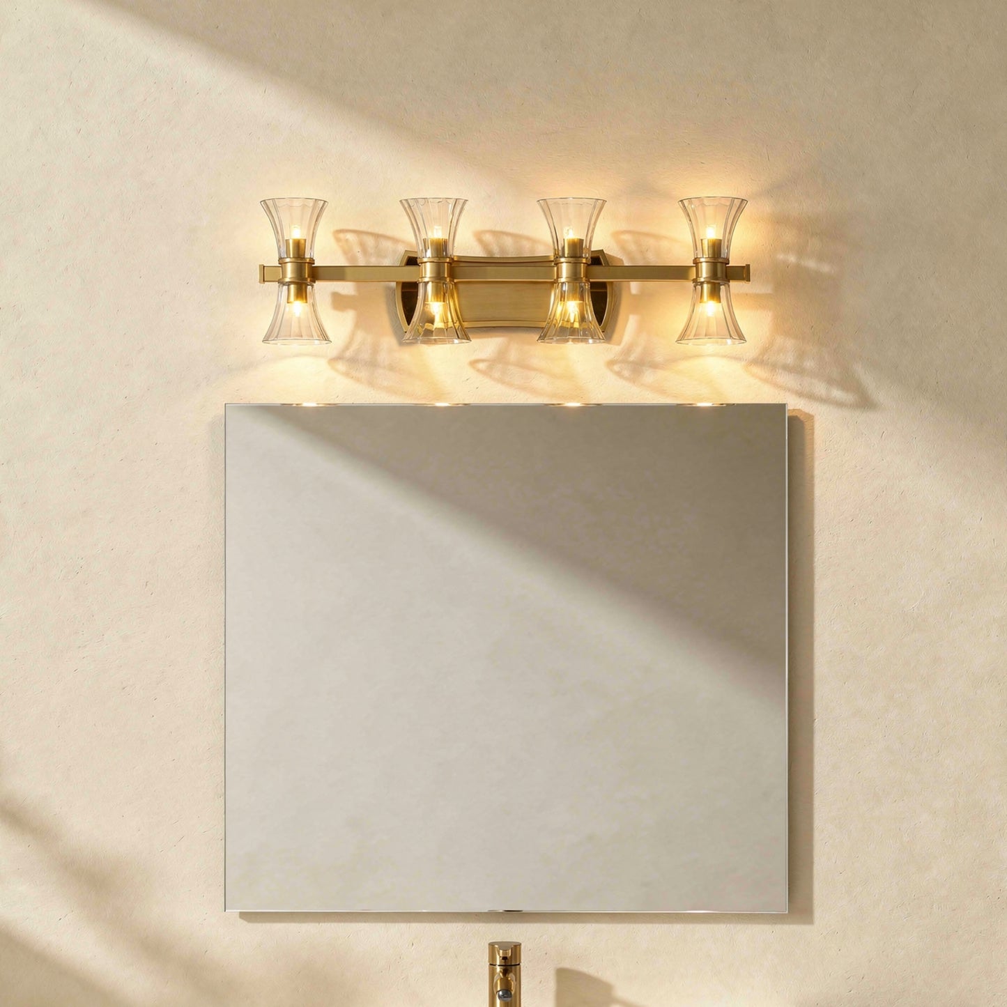Bennington 8-Light Bathroom Vanity Light in Warm Brass
