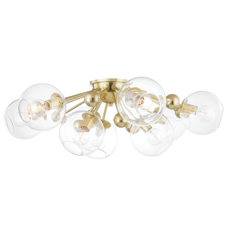 Hudson Valley Abbott Semi-Flush Mount Aged Brass