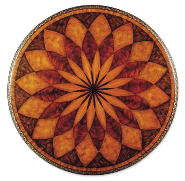 Maitland-Smith Spiro Center Table Hyde Park Finished Mahogany, Mixed Veneer