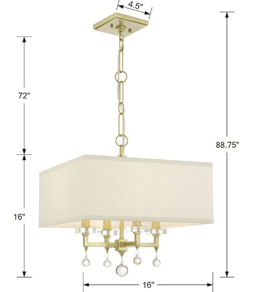 Paxton 4 Light Polished Nickel Semi-Flush