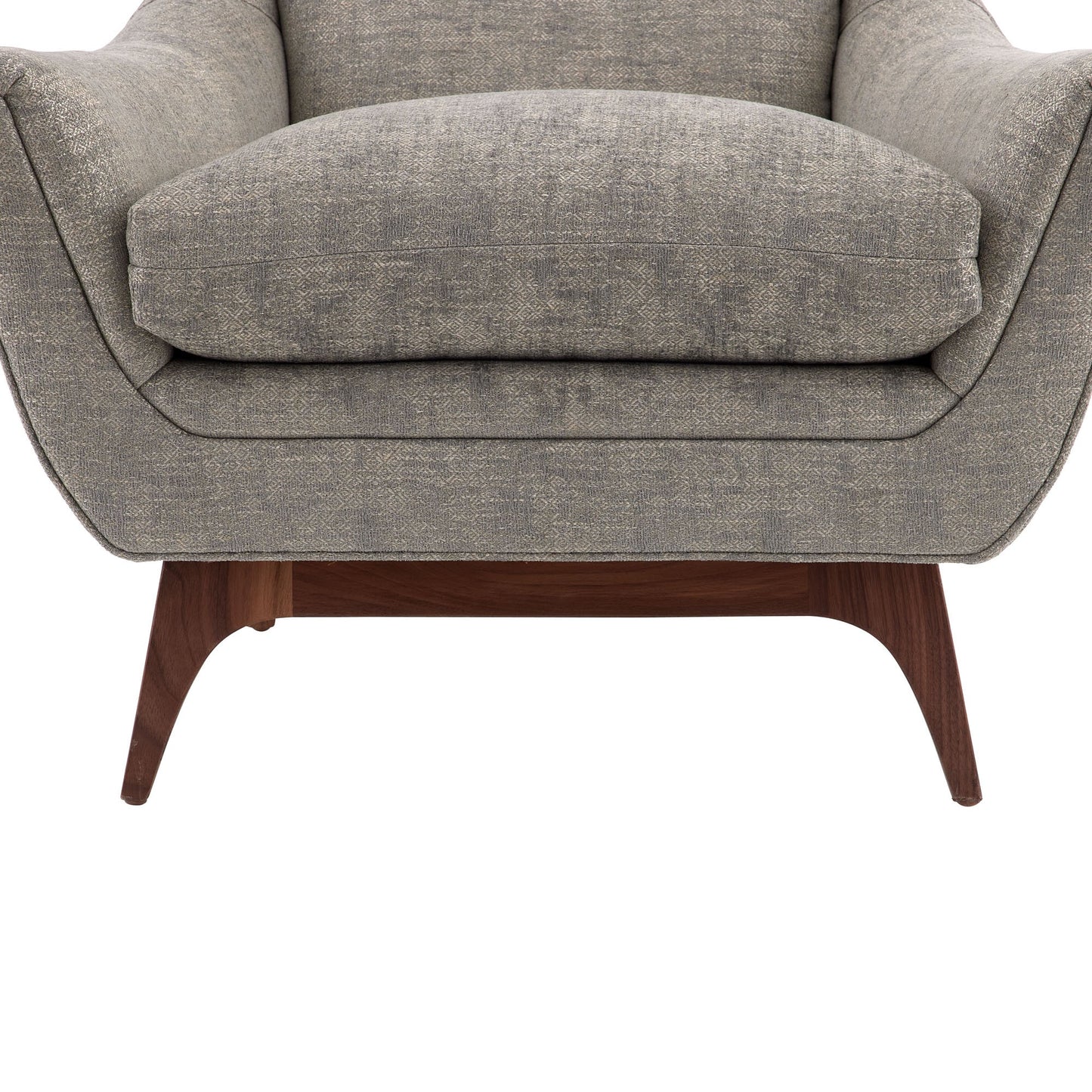Arteriors Home Neptune Lounge Chair Oyster Jacquard Dark Walnut