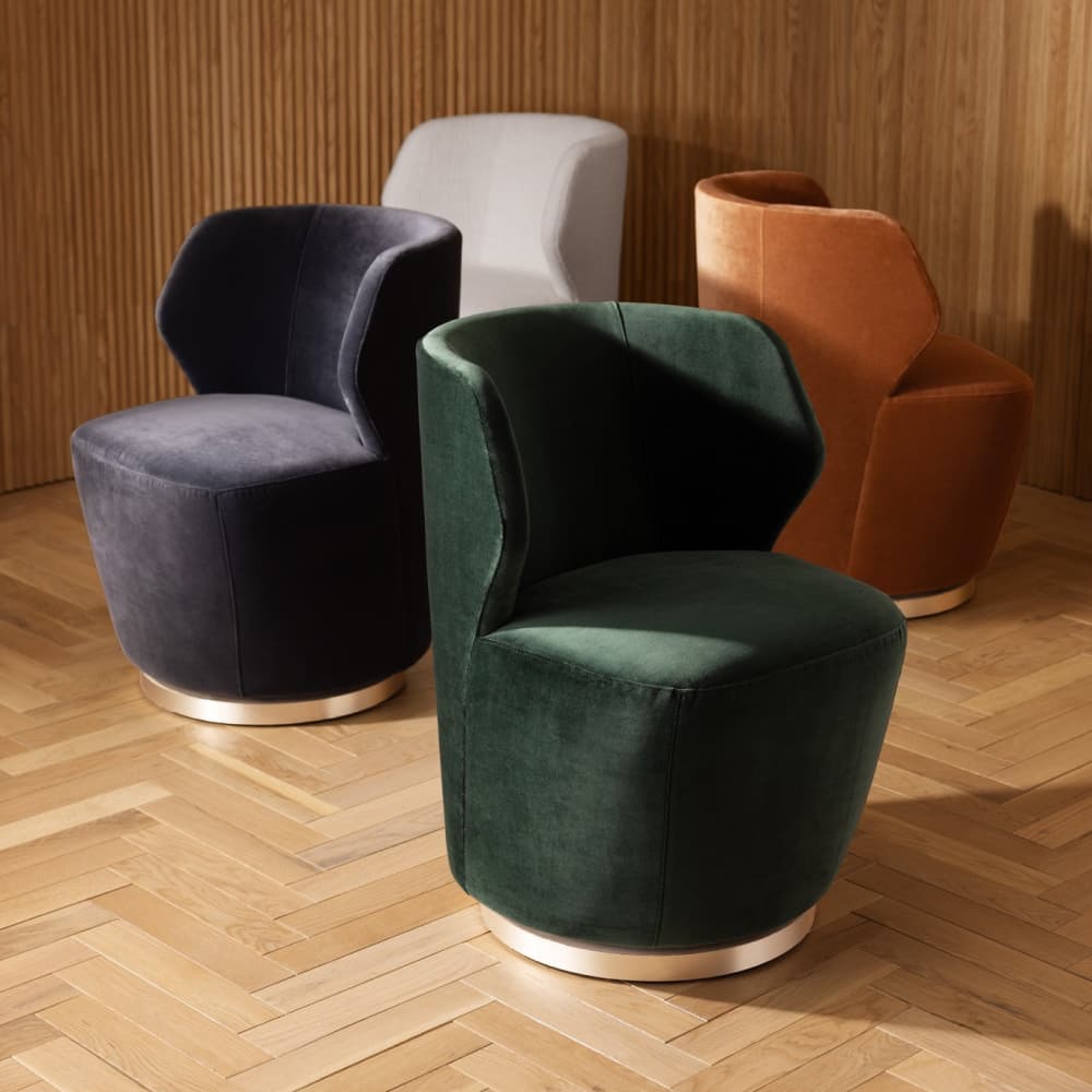 Poppy Chair Cloud Boucle Champagne Swivel