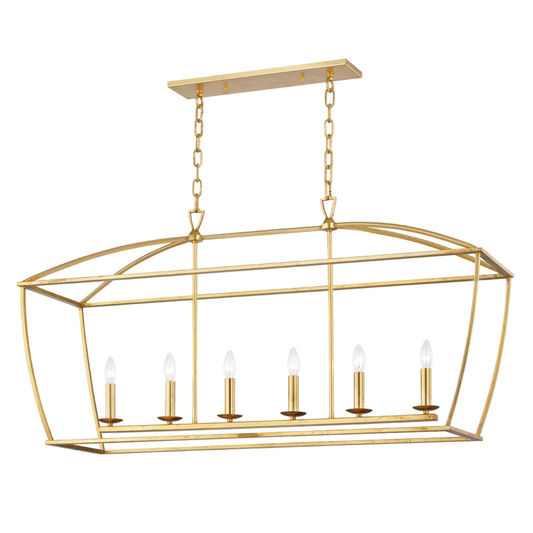 Hudson Valley Bryant Linear Chandelier Gold Leaf