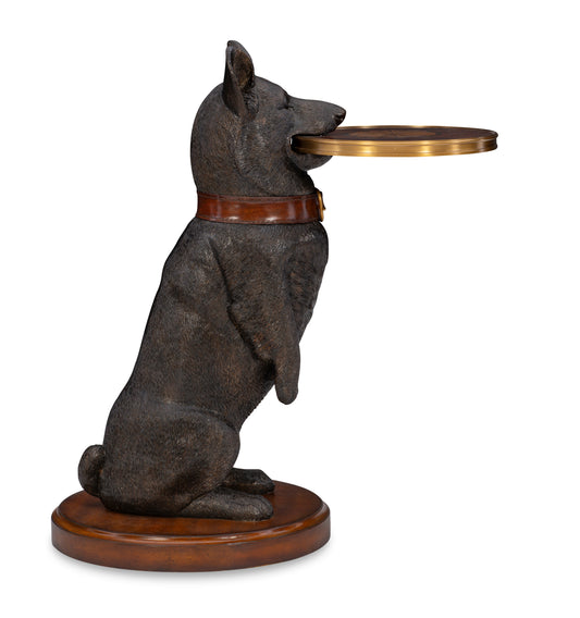 Maitland-Smith Corgi Accent Table in Antique Brass