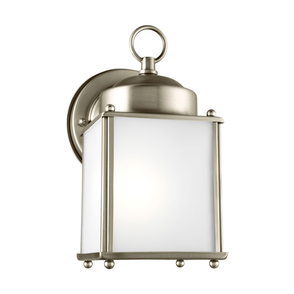 Generation Lighting New Castle One Light Outdoor Wall Lantern Antique Brushed Nickel