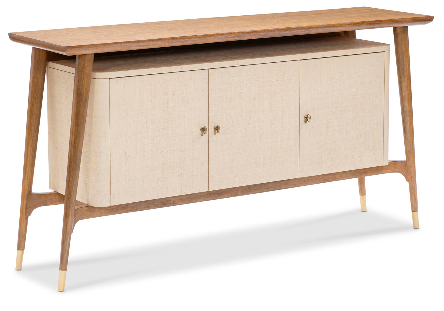 Maitland-Smith Nordholm Woven Raffia Console in Wood