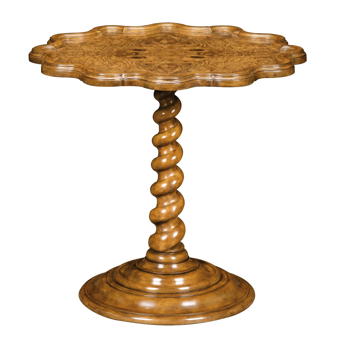 Maitland-Smith Devonshire Scalloped Burl Drink Table in Wood