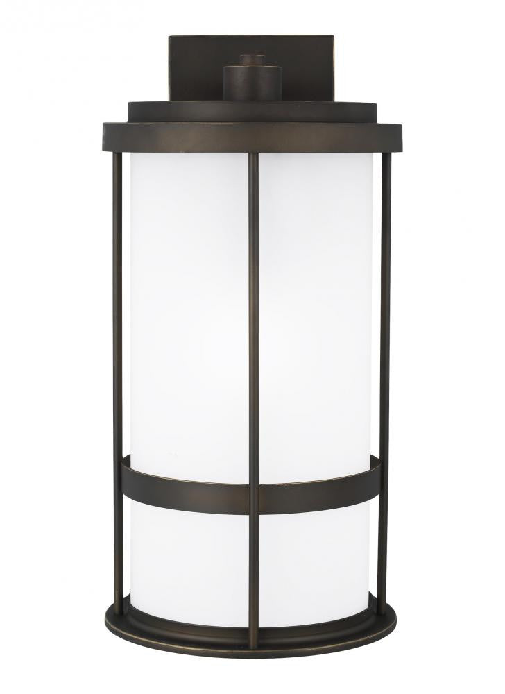 Generation Lighting Wilburn Large One Light Outdoor Wall Lantern Antique Bronze