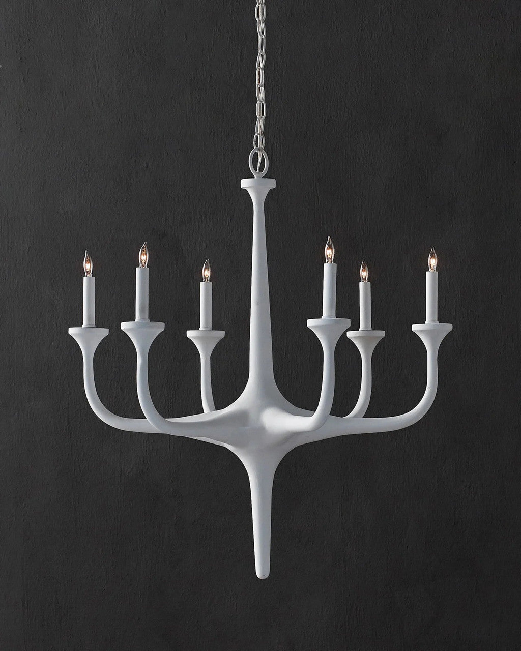 Albion White Chandelier, Currey and Company (9000-0255 NHJV)