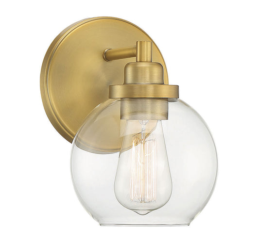 Savoy House Carson Bathroom Wall Sconce Warm Brass