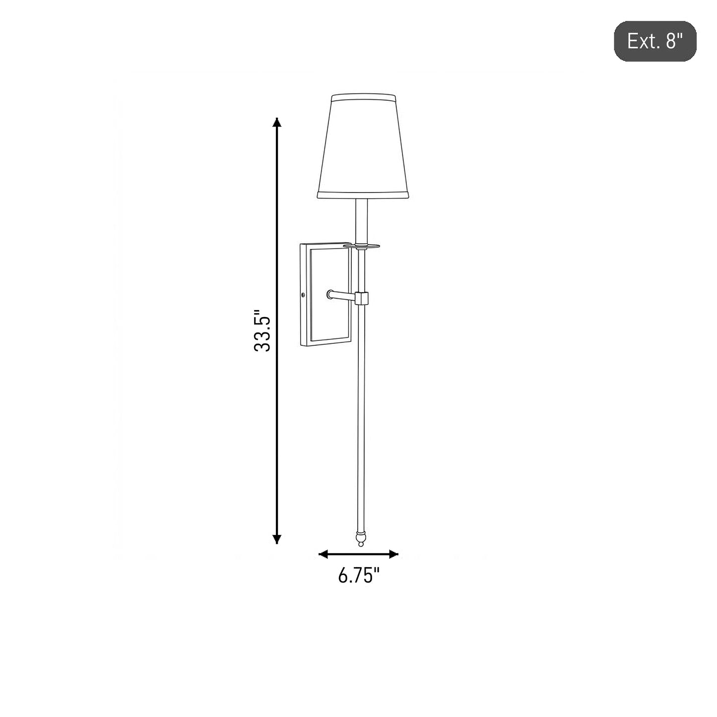 Monroe 1-Light Wall Sconce in Polished Nickel