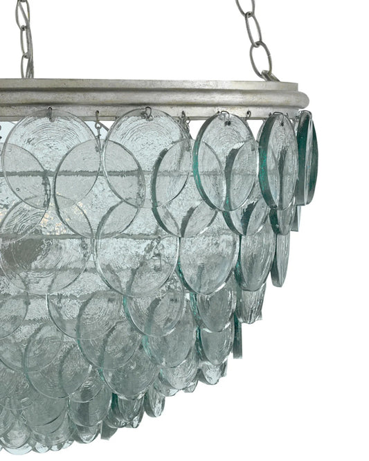Quorum Small Chandelier, 5-Light, Silver Leaf, 32.5"W, Currey and Company (9000-0140 KJUH)