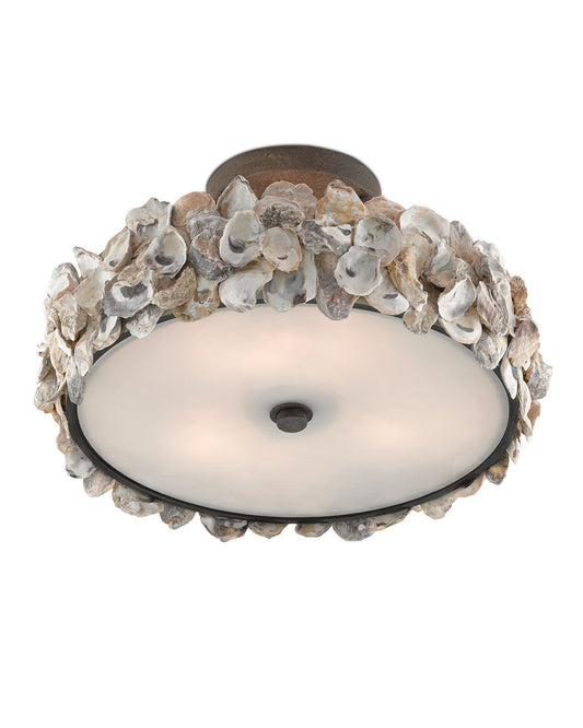 Oyster Shell Semi-Flush Mount Currey and Company 9000-0265