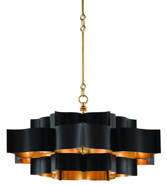 Grand Lotus Large Chandelier - Black