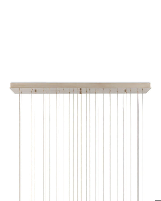 Glace 30-Light Multi-Drop Pendant, 30-Light, Painted Silver, Antique Brass, 54"W, Currey and Company (9000-0707 RP46)